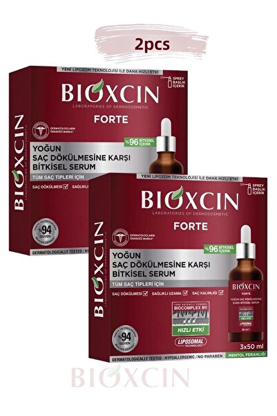 Bioxcin Forte Serum 3x50 Ml - Intensive Anti-hair Loss, Herbal Serum '2 Pieces' & (1 Piece Facial Cleansing Gel)