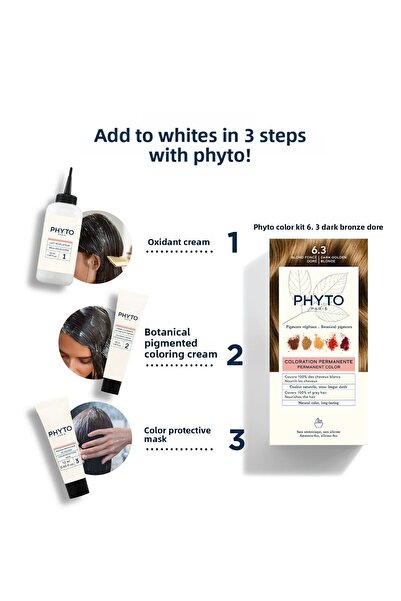 Phyto Dark Auburn Gold 6.3 - Permanent Vegetable Hair Dye Without Ammonia