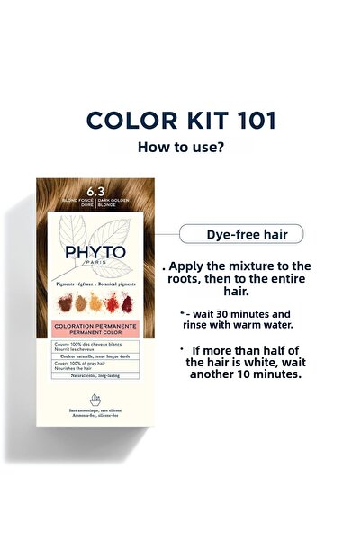 Phyto Dark Auburn Gold 6.3 - Permanent Vegetable Hair Dye Without Ammonia