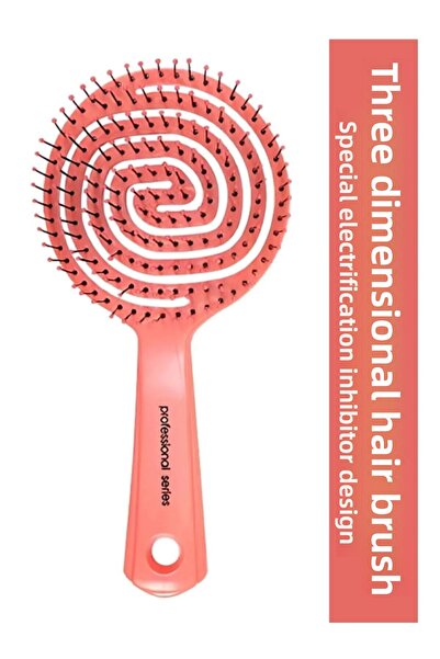 Layes Professional Bun Brush and Pink pro three-dimensional comb oval hair opener brush