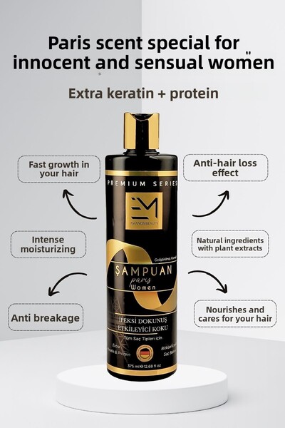 EM AMANOS BEAUTY Paris Fragrance - Women's Shampoo - Natural Plant Extract Keratin and Collagen - Prevents Hair Loss