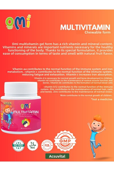 OMİ Omi - Soft Sugar Gel Form 60 with Multivitamins for Children -AslanTrt