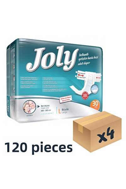 Joly Adult Patient Diapers with Flexible Waistband Large 4 Pack of 30 120 Pieces
