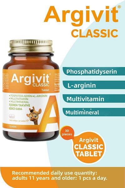 Argivit Classic 2 Pack - L-Arginine, Multivitamin, Multimineral Tablets 30 Pieces