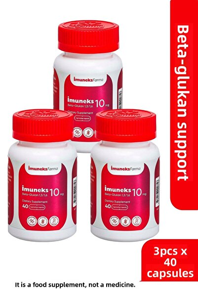 Imuneks Farma إيمنيكس مكمل غذائي يحتوي على 10 ملغ بيتا جلوكان (1,3/1,6) 40 كب...