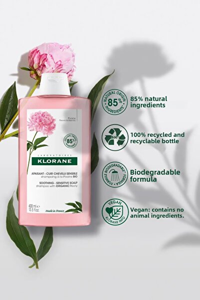 Klorane Organic Peony Refreshing Shampoo 400 ml