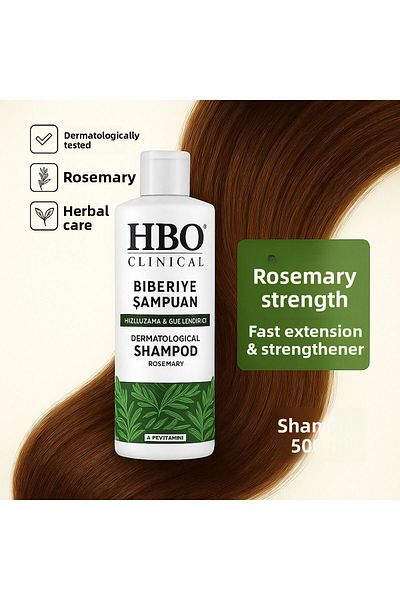hbo Clinical Rosemary Shampoo - Salt-Free, Dermatological, Anti-Dandruff Effective Herbal New Formula