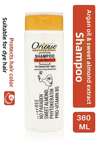 ORİENSE شامبو حماية اللون 360 مل - مستخلص اللوز والأرغان، خالي من البارابين