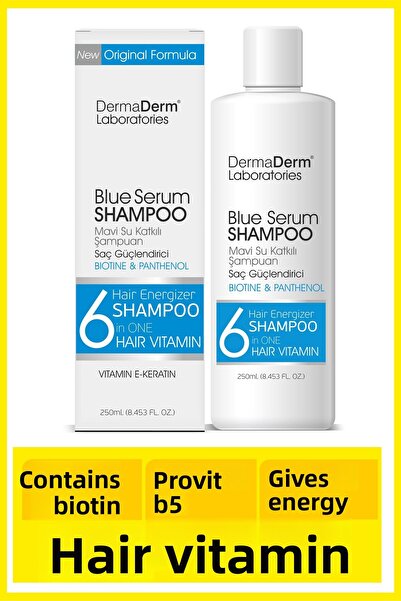 DermaDerm 250ml Blue Biotin and Panthenol Shampoo - Anti Hair Loss