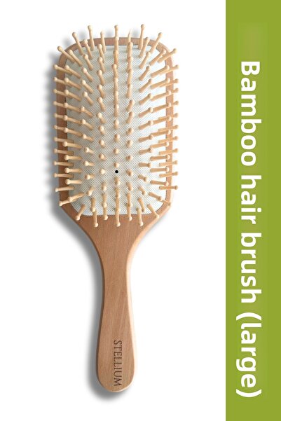STELLIUM فرشاة شعر من الخيزران (حجم كبير) - مشط لجميع أنواع الشعر