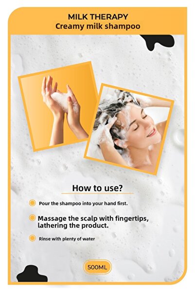 Morfose Milk Therapy Shampoo 500 ml - Milk Protein, Repairing, Nourishing Effect