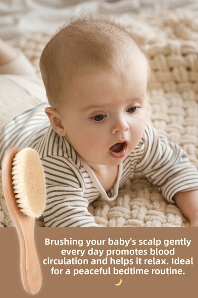 Nami Baby فرشاة شعر الأطفال من شعر الماعز الطبيعي - فرشاة شعر الماعز الطبيعية بنسبة 100%