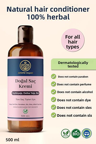 Apayrı Yaşam بلسم عشبي طبيعي 100% لجميع أنواع الشعر 500 مل