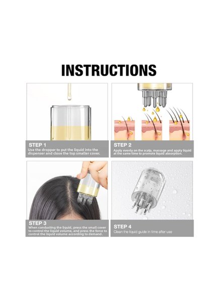 newnet Easy to Apply Mini Hair Oil Applicator Bottle for Scalp Treatment Head Massager Hair Care