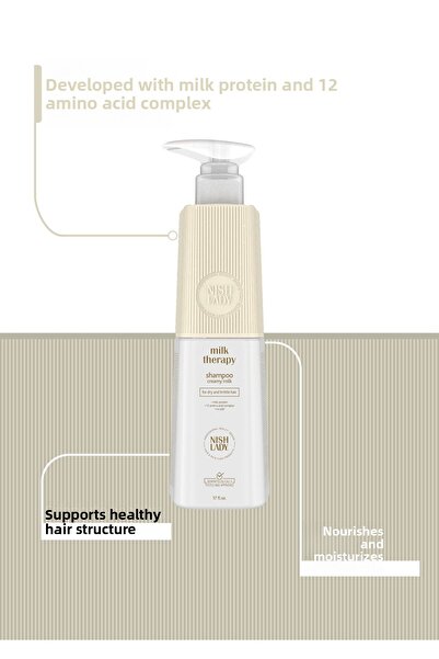 NISHLADY علاج الحليب 503 مل - شامبو إصلاح للشعر الجاف والتالف