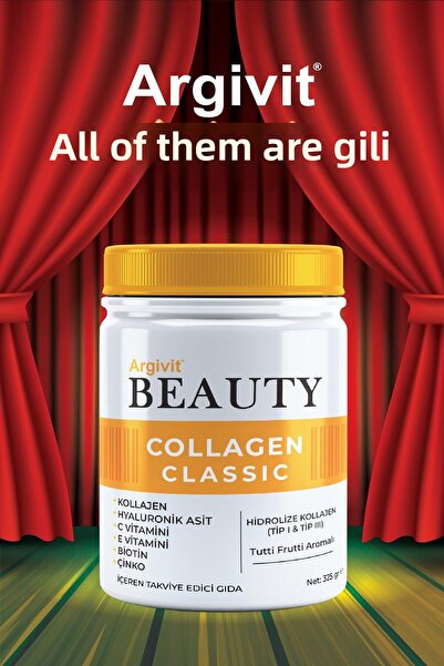 Argivit Beauty Collagen Classic Food Supplement 325 Gr Collagen, Zinc, Vitamin C, Vitamin E, Black Elderberry