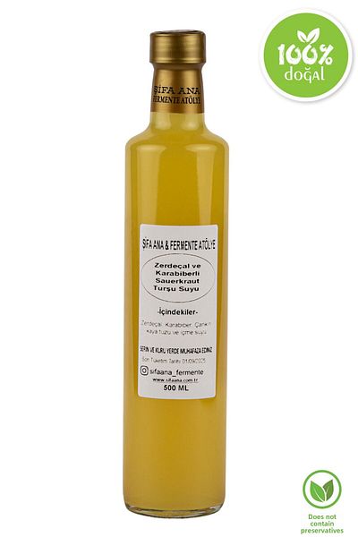 ŞİFA ANA Sauerkraut Pickled Water - With Turmeric and Black Pepper