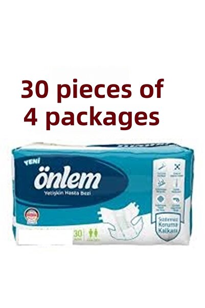 ÖNLEM XL Extra Large Size Waistband 30 Patient Diapers 4 Pack