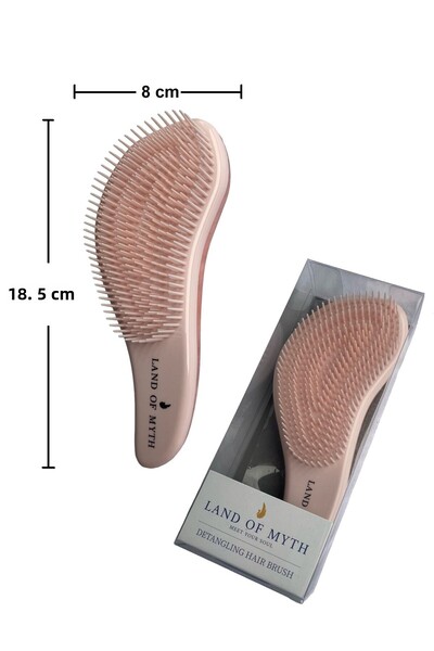 LAND OF MYTH Lom11016 Detangling Hair Comb Knot-Removing Hair Brush for Adults & Kids (Rose Gold Pink)
