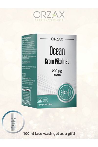 Ocean Chrome Picolinate 200Mcg 90 Herbal Capsules + 100 ml Face Cleaning Gel Gift
