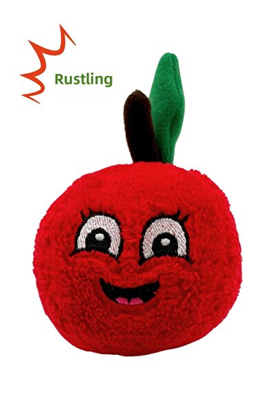 Havhav Cute Red Apple Plush Dog Toy Rustle Sound Dog Play Ball