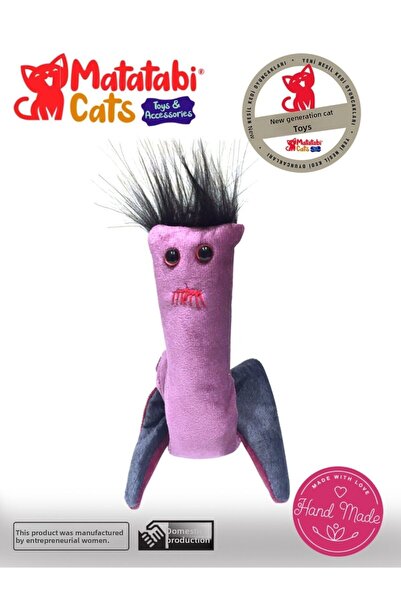 MATATABİ CATS لعبة قطيفة ستيكي ماتاتابي مع صوت 30 سم (لا تحتوي على نعناع القط...