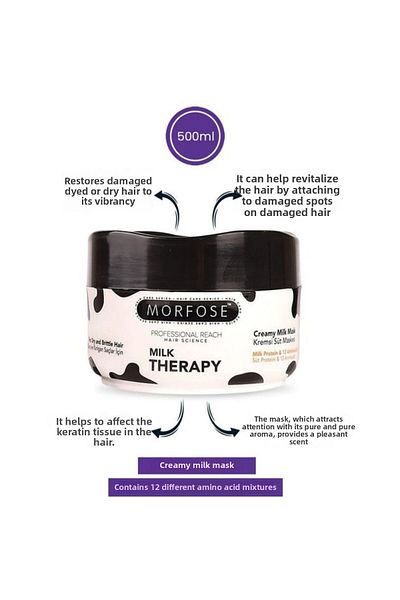 Morfose Milk Therapy Shampoo and Mask Set - 1000 ml + 500 ml