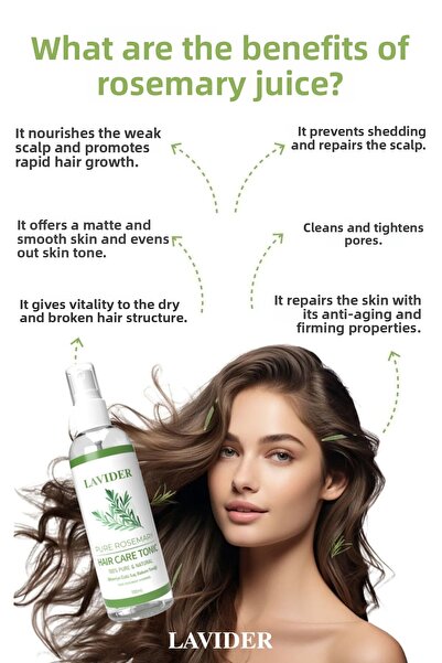 Lavider منشط للعناية بالشعر مكون من 4 قطع مع مستخلص إكليل الجبل والورد والبابونج واللافندر (مقوي جذور الشعر) 100 مل