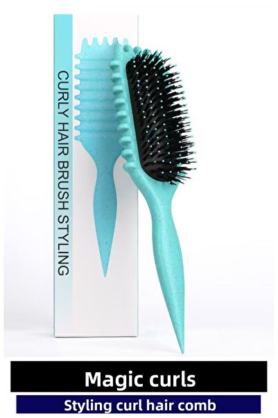 PİNK CODE مشط تجعيد الشعر السحري - مشط تجعيد الشعر - فرشاة شعر مجعدة - تجعيدا...