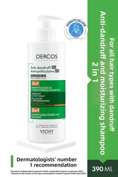 Vichy Dercos 2 في 1 - شامبو مرطب ومضاد للصدمات 390 مل Passi.2254