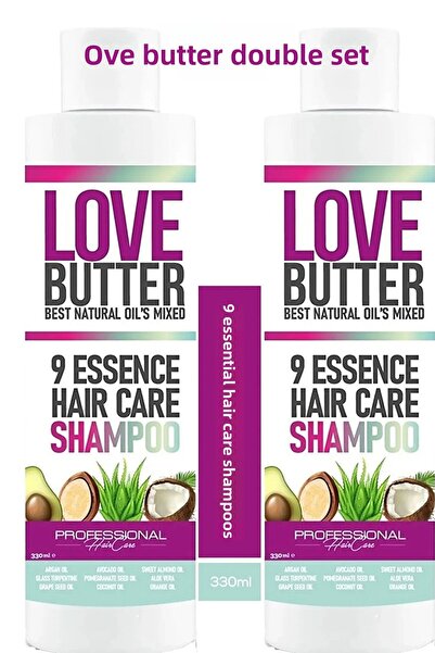 LOVE BUTTER شامبو العناية بالشعر 9 خلاصة - 330 مل، مجموعة من قطعتين