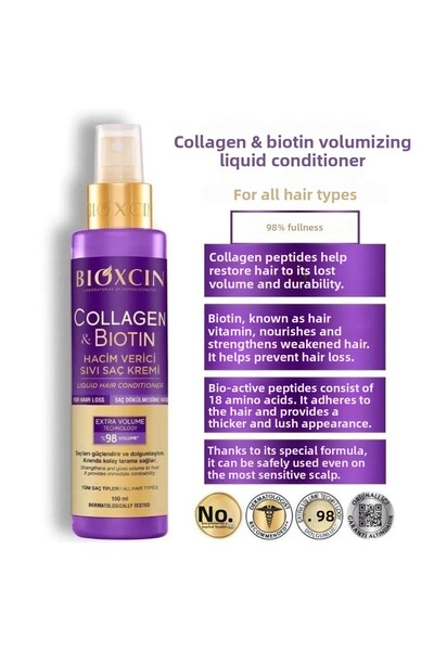 Bioxcin Collagen & Biotin Liquid Conditioner for Fine and Thin Hair 150ml