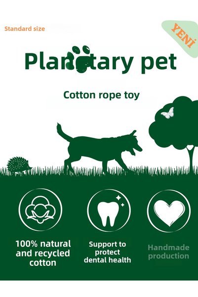 Pet And Planet Natural Cotton Knotted Rope - Standard Size Dog Toy