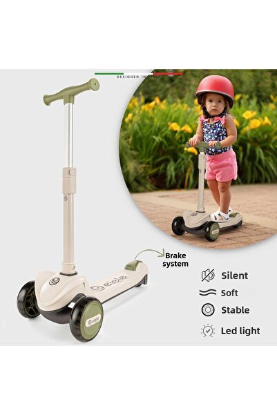 Elele Velocita 3 Wheel Kids Scooter Lighted Brown