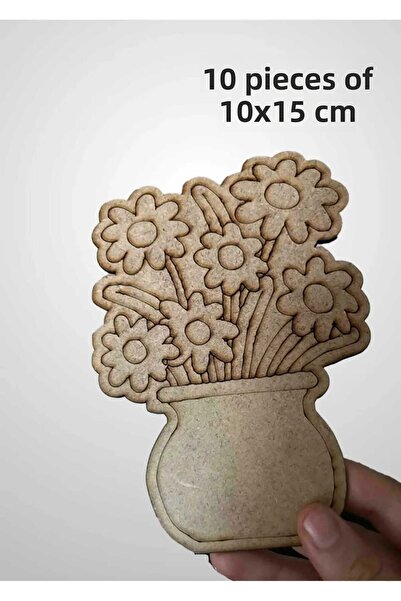 birlazer ألعاب الرسم على الخشب مع مزهرية - فن النشاط المدرسي (10 قطع)