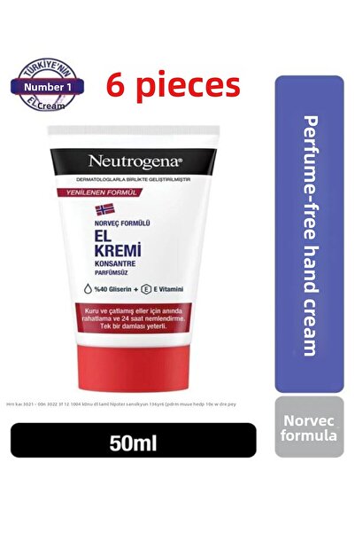 Neutrogena كريم لليدين بالتركيبة النرويجية بدون رائحة 50 مل 6 قطع