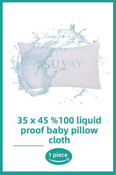 SUVAY 2 Pieces 100% Cotton Liquid Proof Baby Head Pillow Mattresses Cover with Zipper Baby Pillow Mattresses Cover