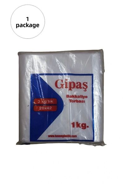 GİPAŞ Grocery Nylon Bag 3kg 26x42 cm 1 Pack (Takriben 165 Pieces)
