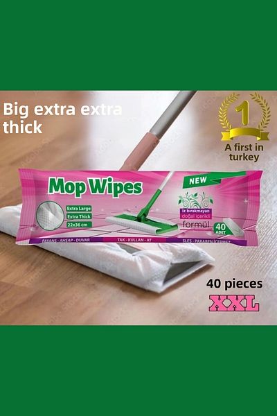 Royaleks 40 Pack Wipes Mop - Compatible, Multi-Purpose, Wet Cleaning Towel, 22x36 cm