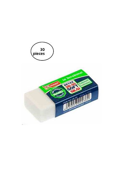 Mikro 2B Nano White Eraser 30Pcs