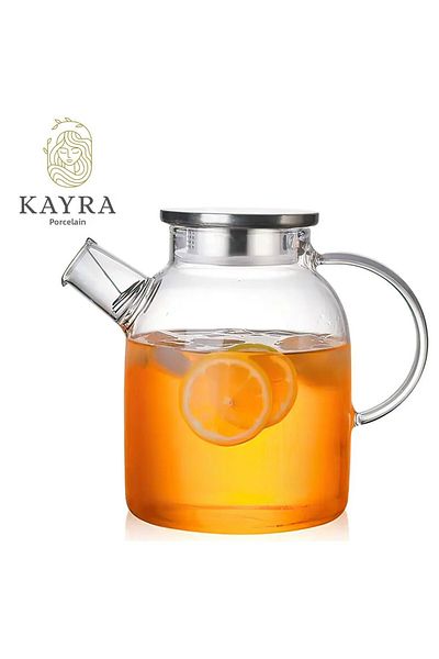 Royaleks Group Steel Lid Borosilicate Glass Teapot 1500ml Royaleks-Cm-2003