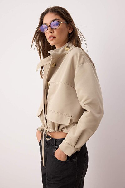 Trendyol Collection Stone Regular Fit Bright Slim Jacket Mantoane TWOAW26MO00110