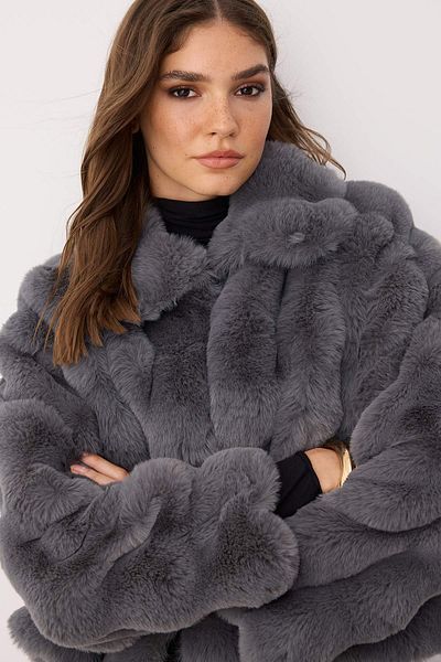 Trendyol Collection Gray Regular Fit Fur Coat Twoaw26Mo00105