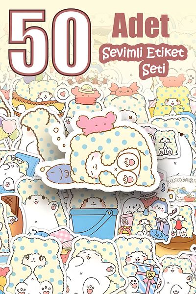 Grafikup Cute Sticker Set - 50 Pieces Large Size Pen Laptop Notebook Water Bottle Label