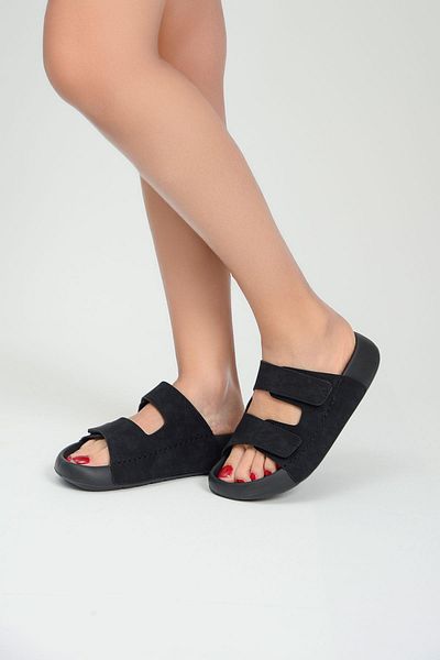 Qramed Orthopedix Double Striped Velcro Unisex Sports Slippers Qr25151