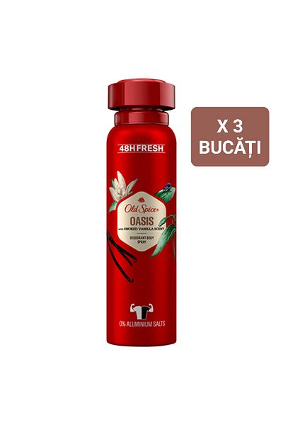 Old Spice Deodorant Spray Oasis,3 Bucati X 150 ml