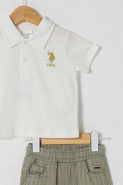 U.S. Polo Assn. U.S.Polo Baby Boy 2-Piece T-Shirt Set - White/Khaki