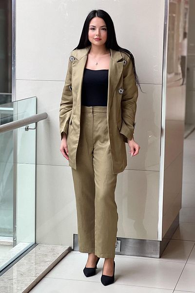 Missemramiss Linen Linen Jacket Pants Set