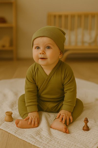 Minimus Collar Double-breasted Buttoned Jumpsuit Set with Hat
