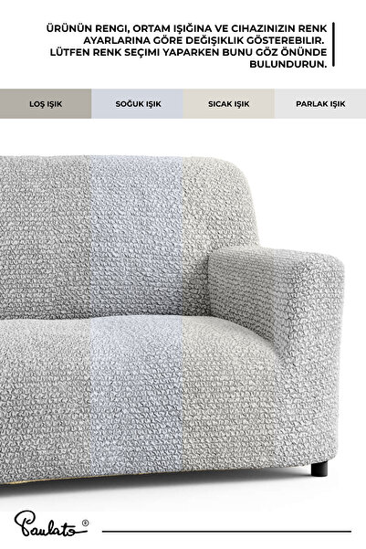 Paulato Sandalye Kılıfı Sandalye Örtüsü Mutfak Sandalye Koruma Kılıfı Seti (2 adet) - Açık Gri